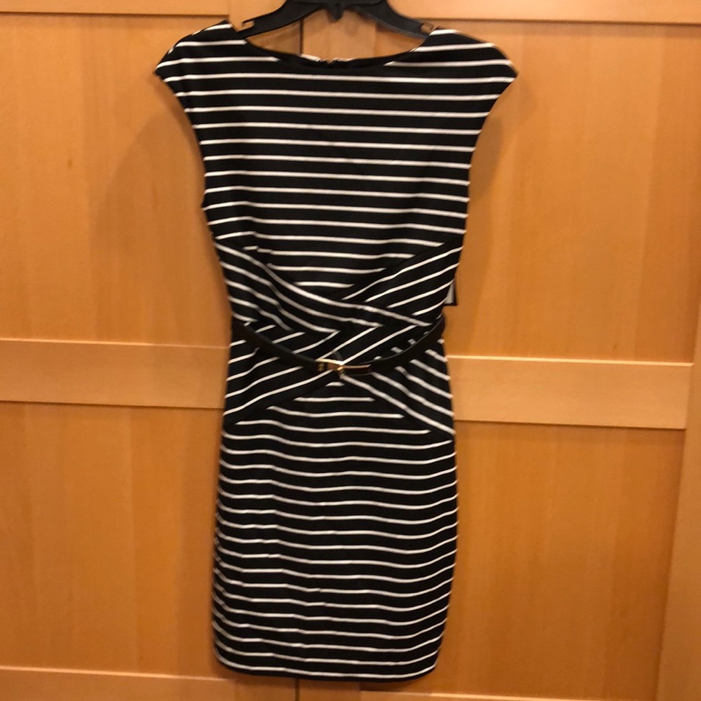 Striped ponte knit dress, size 3, NWT